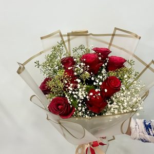 9’lu Kırmızı Gül Buketi